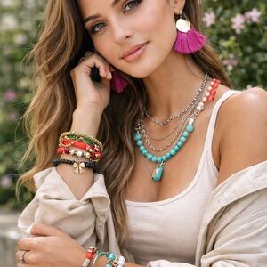 Bundle 30+ Jewelry Pieces Combo Necklaces Rings Bracelets Earrings Lot